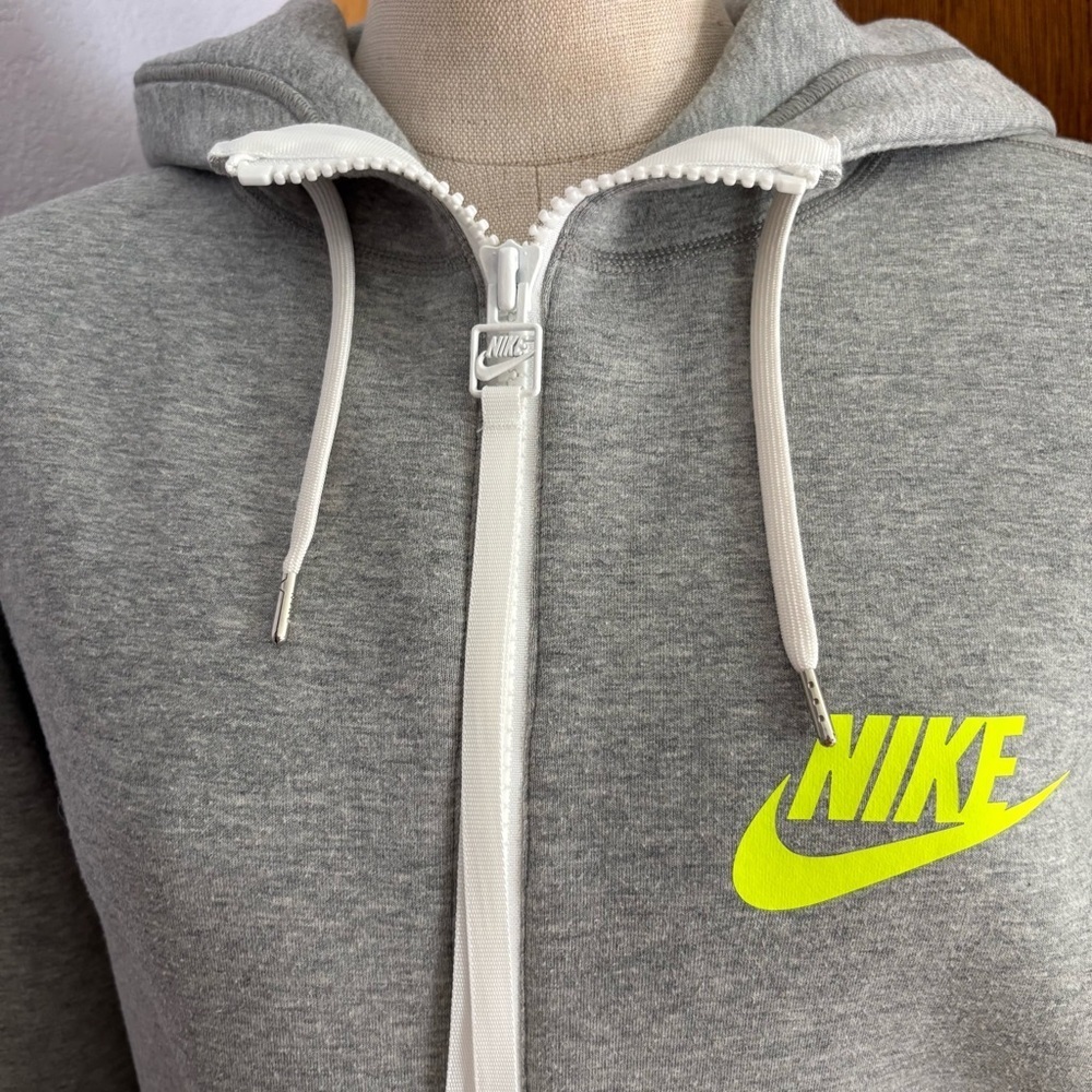 NIKE x SACAI sz M Tech Fleece Jacket Gray White Ruffle Full Zip 716911 - Picture 2 of 15